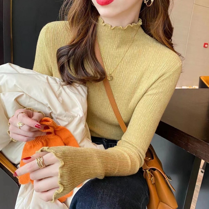 Áo Len Tay Dài Cổ Cao Thời Trang Dành Cho Nữ