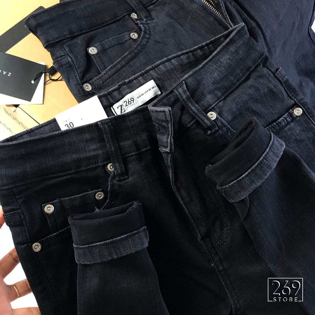 QUẦN JEANS NAM VNXK ĐEN TRƠN VÀ ĐEN RÁCH GỐI SLIM FIT- Jean dày co giãn cao cấp [ẢNH THẬT 100%]