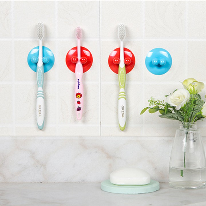 Combo 2 kẹp hút chân không treo bàn chải, treo đồ đa năng tiện dụng - DMA store