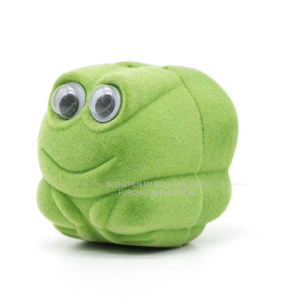 ANEMONE Hộp Đựng Trang Sức Hình Chú Ếch Bằng Nhung Sáng Tạo