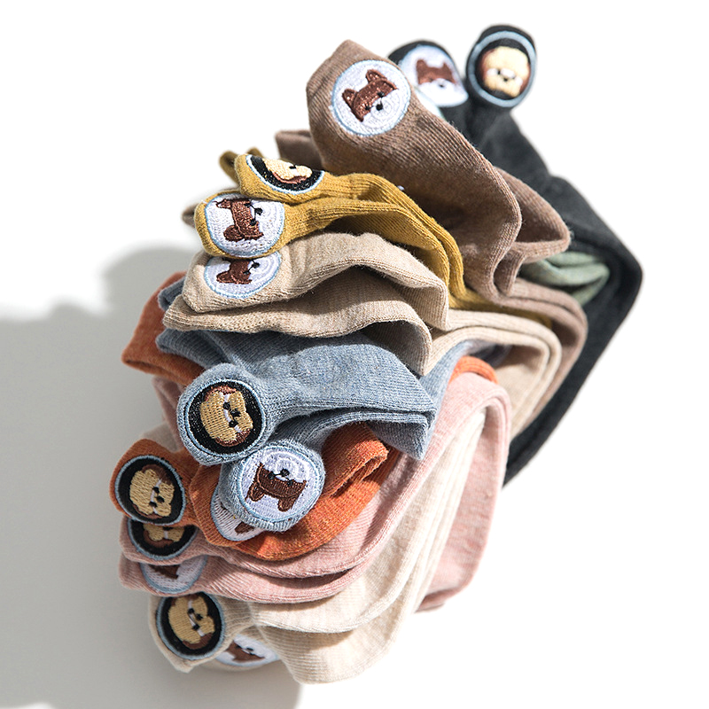 Vớ cotton cổ ngắn họa tiết động vật dễ thương cho nữ
