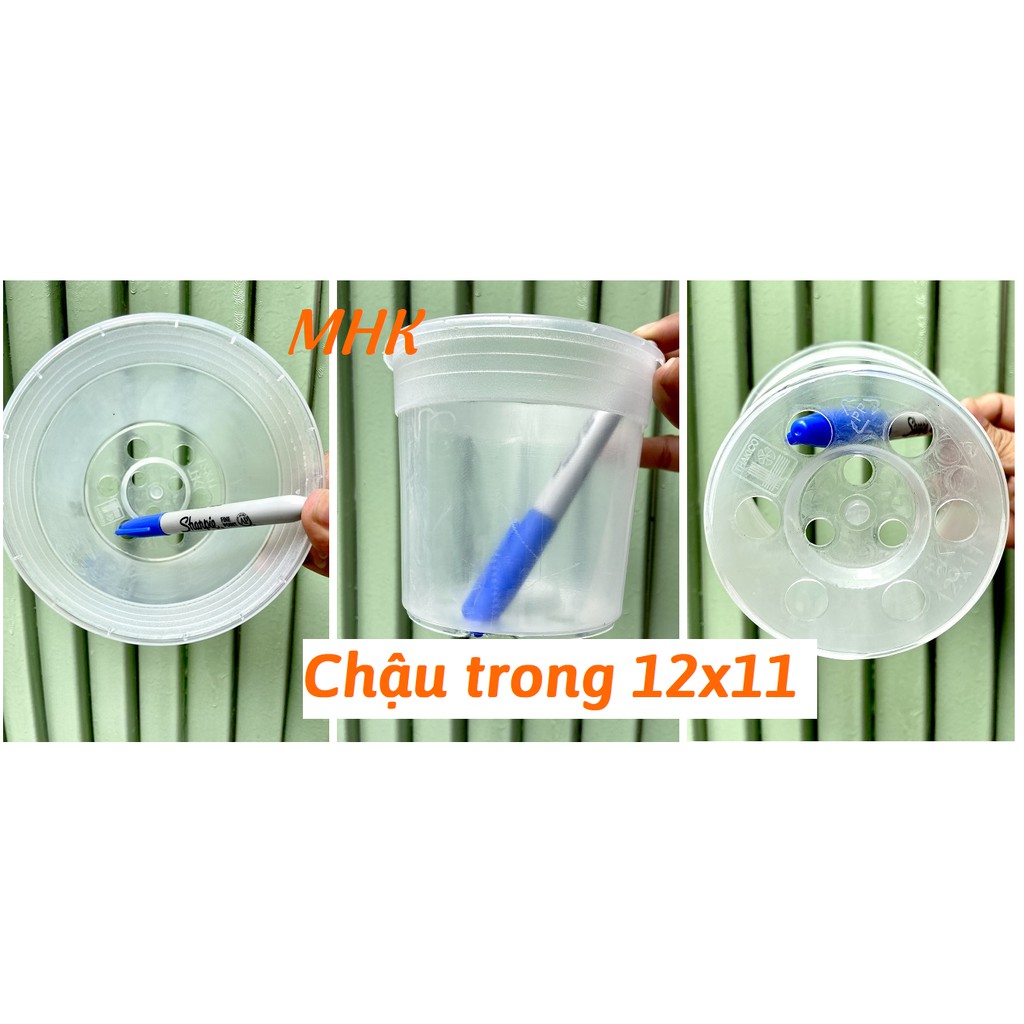 Chậu NHỰA TRONG 12x11 (cm) trồng cây MHK