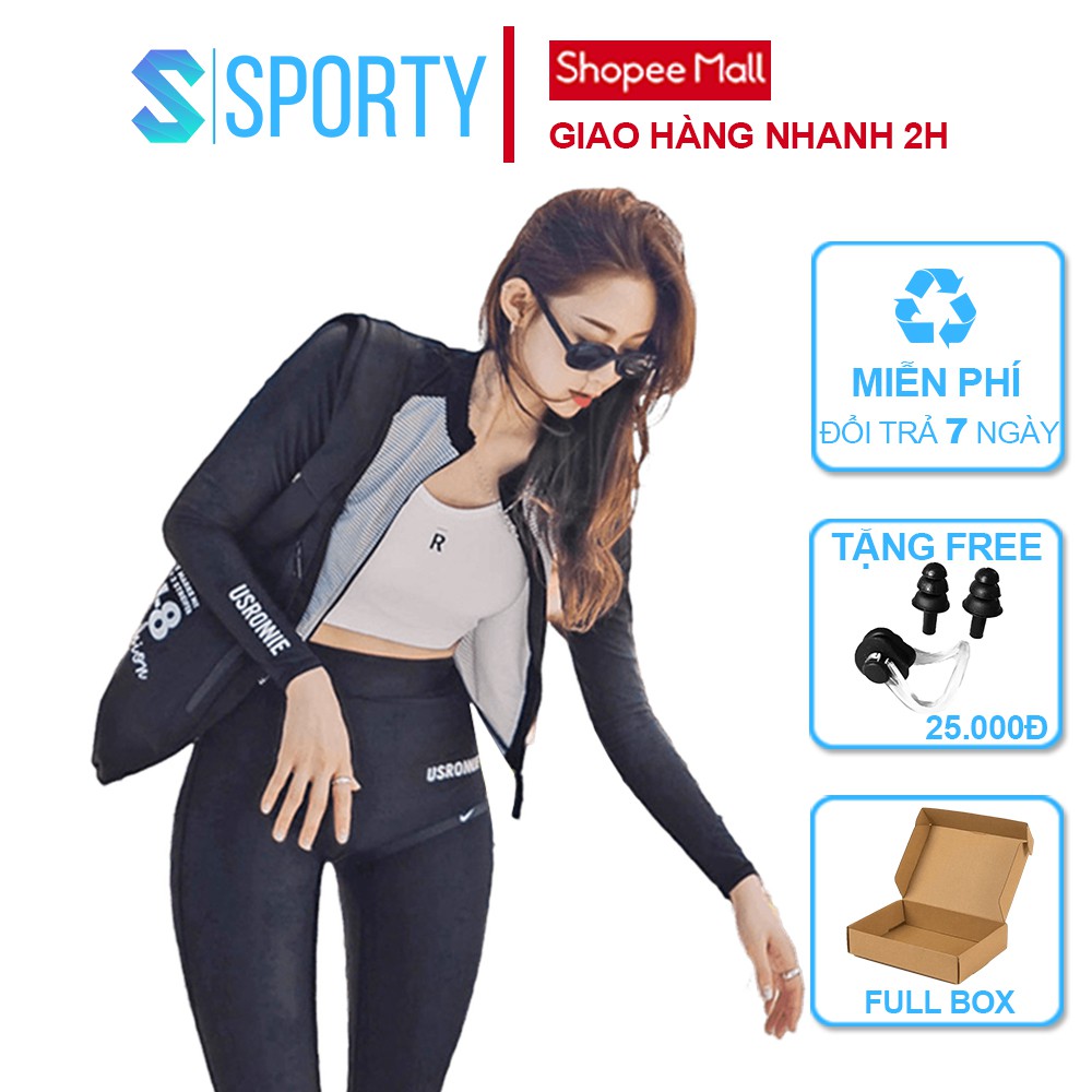 Bộ đồ lặn dài tay nữ, đồ bơi liền trong bộ sưu tập đồ đi biển 2021 SPORTY sw2364