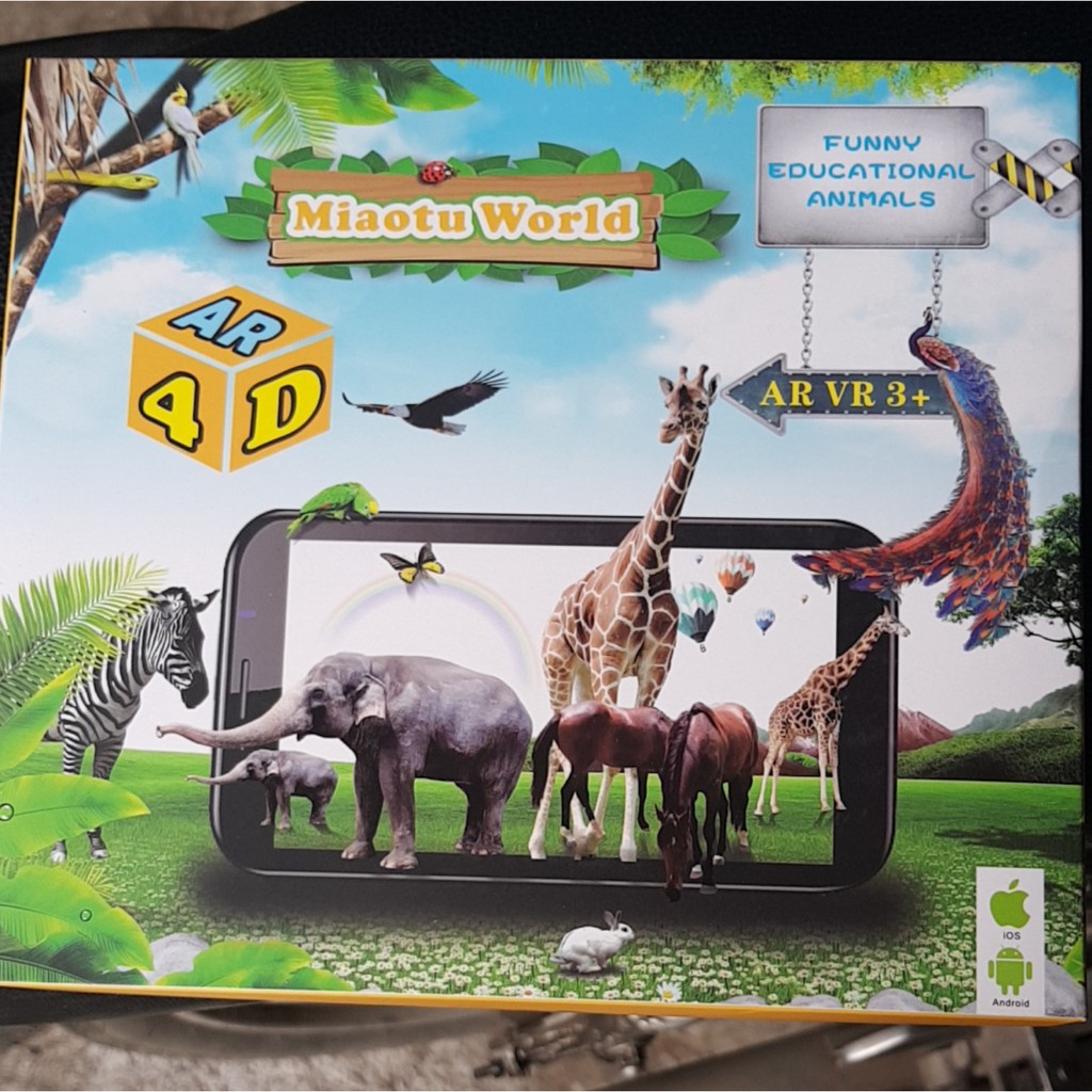 [ Gía siêu rẻ ] Hộp 60 thẻ animals 4D (thẻ thực tế ảo)