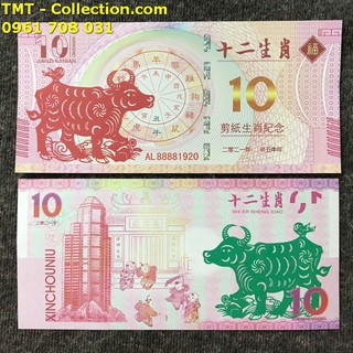 Tiền 10 dola macao hình con trâu 2021, Quà tặng tiền lì xì độc lạ cho bạn bè và người thân-TMT Collection - SP005038