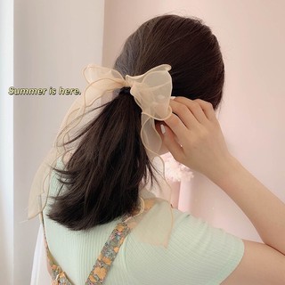 Sỉ-Lẻ Cột tóc/kẹp tóc nơ lượn sóng chất voan N4