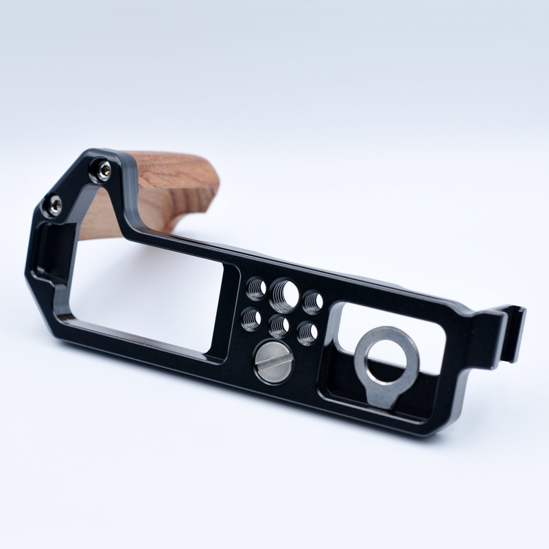 Quick Release Wooden Handle L Quick Release Plate Cold Boot Bracket Cage Base QR Board for Fuji X-T4 Camera
