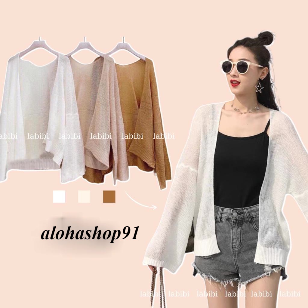 Áo Khoác Cardigan Len Mỏng Cho Nữ Phong Cách Ulzzang Phù Hợp Đi Đà Lạt, Dạo Biển alohashop91