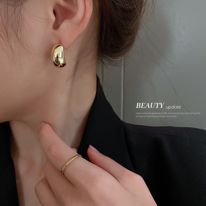 Bông Tai Hoa Tai Bạc 925 Không Gỉ Hình Giọt Nước Và Nhựa Arcylic Nghệ Thuật Trending B3