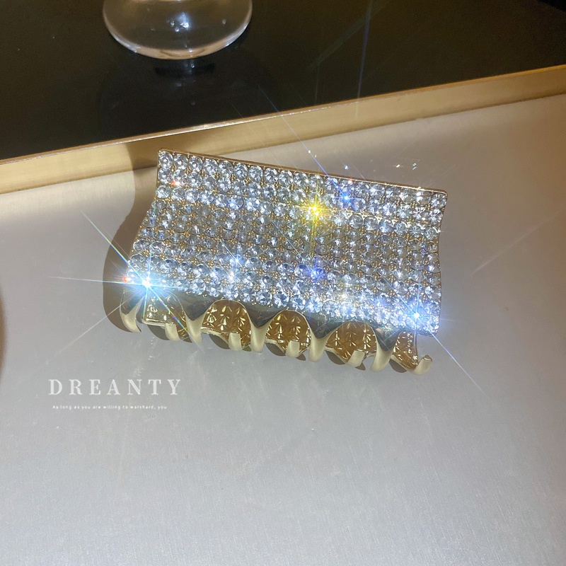 Kẹp Tóc Hình Cá Mập Dát Kim Cương Giả Đính Ngọc Trai Phong Cách Hàn Quốc Thời Trang Độc Đáo