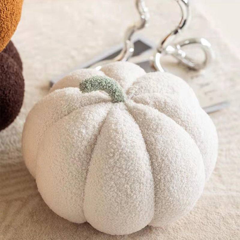 Gối Tựa Lưng Bằng Nhung Hình Quả Bí Ngô Dễ Thương Phong Cách Bắc Âu