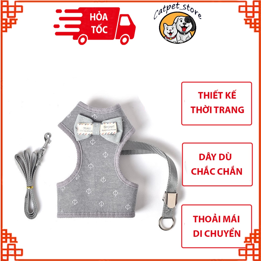 Yếm dây thú cưng kiểu dáng Hàn Quốc,yếm dây dắt chó mèo đi dạo