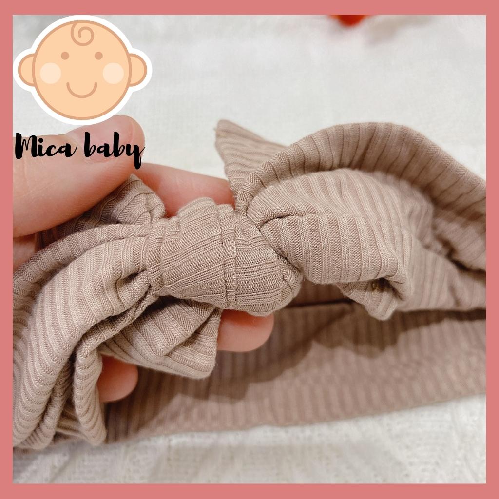 Băng đô thun gân co dãn đính nơ đáng yêu cho bé Mica Baby BD41