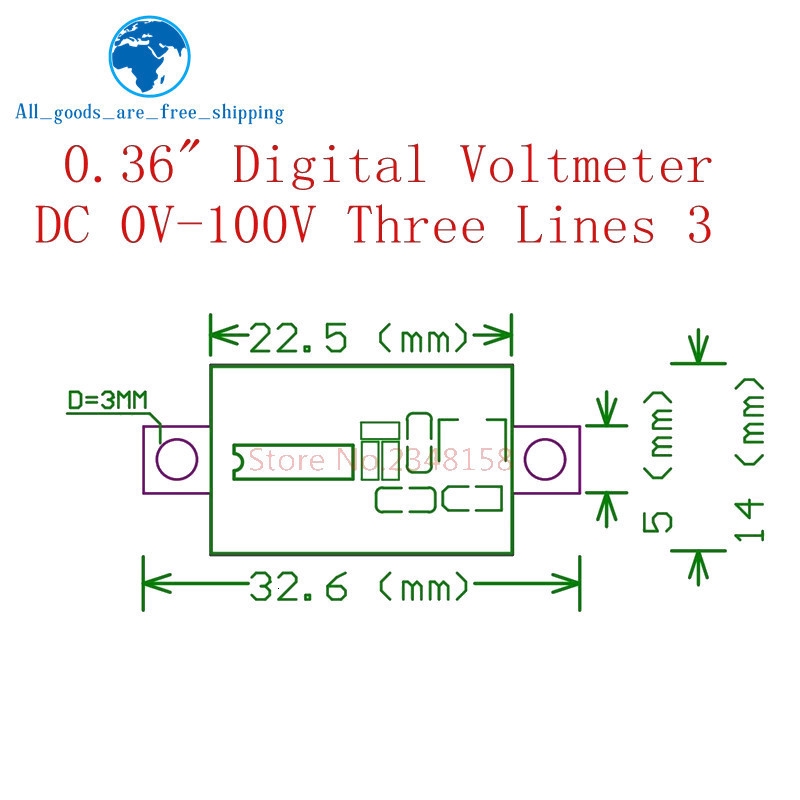 Vôn Kế Kỹ Thuật Số 0.36 Inch 0.36" Dc 0v-100v Cho Arduino | BigBuy360 - bigbuy360.vn