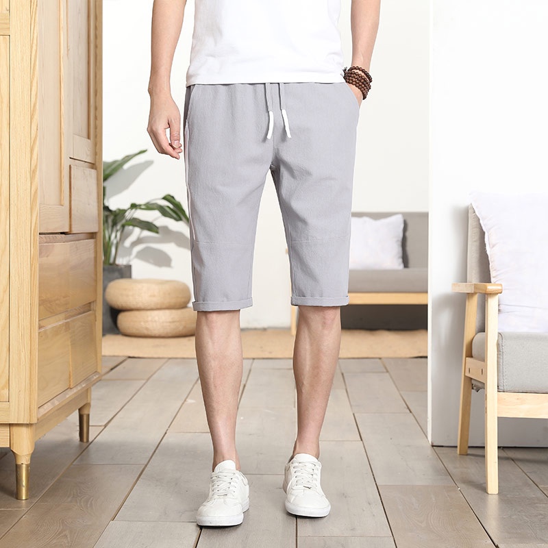 Quần Short 3/4 Dây Rút Thể Thao Cho Nam