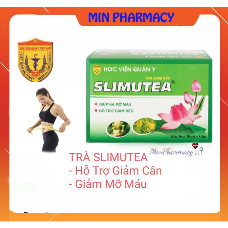 ( CHÍNH HÃNG) Trà Giảm Cân, Hạ Mỡ Máu SLIMUTEA Học Viện Quân Y