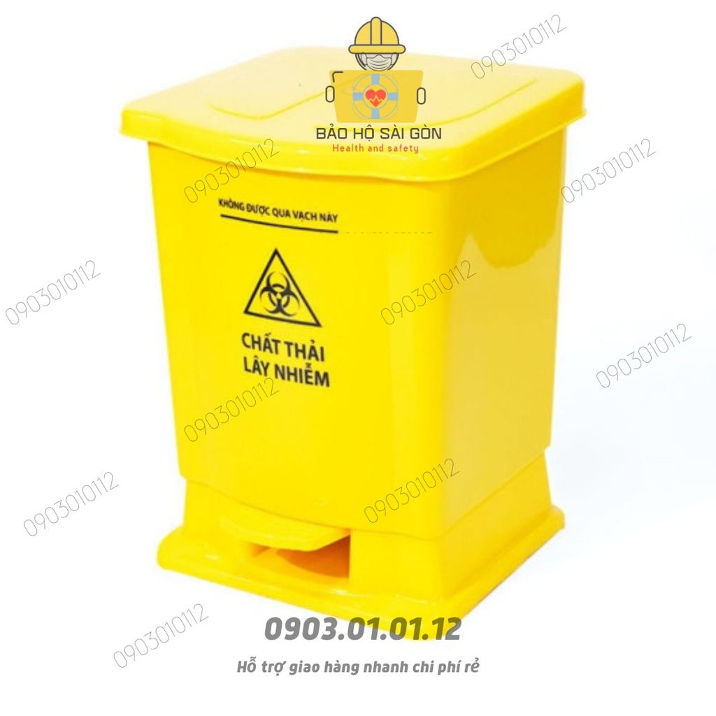 Thùng rác phân loại, thùng rác y tế đạp chân 15 lít