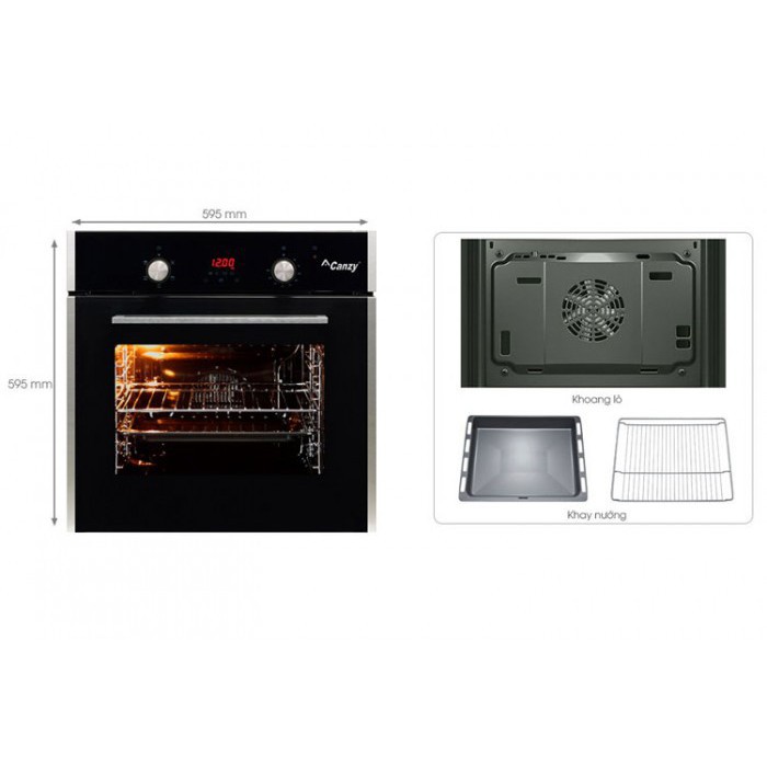 Lò nướng âm tủ Canzy CZ-608TP dung tích 59L