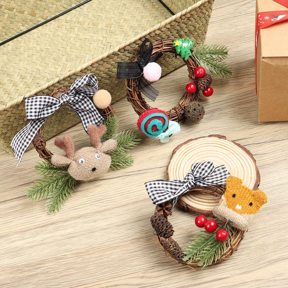 Phụ Kiện Treo Trang Trí Giáng Sinh Hình Tròn Đan Mây 10cm Sáng Tạo