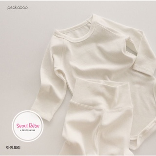 Bộ bodysuit basic cho bé đủ size bst Peekaboo made in Korea