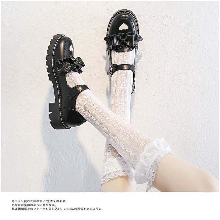 [SALE]Giày lolita Nhật Bản nơ phối tim - Kèm ảnh thật cuối ✨ | BigBuy360 - bigbuy360.vn