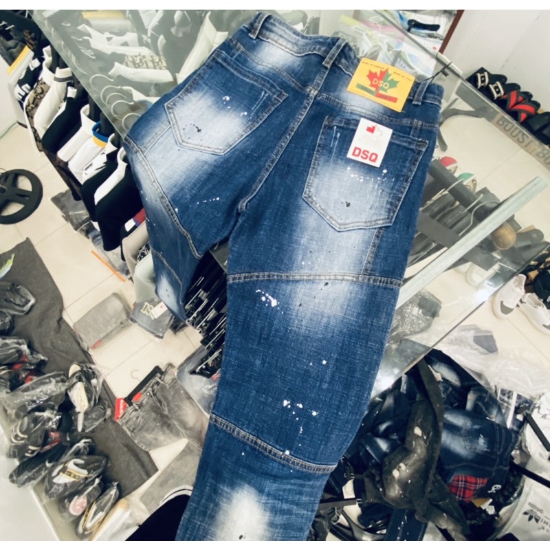 Quần bò nam khoá lệch mẫu mới thời trang hoạ tiết, Quần jean mầu xanh btshop từ 45 đến 75 kg.