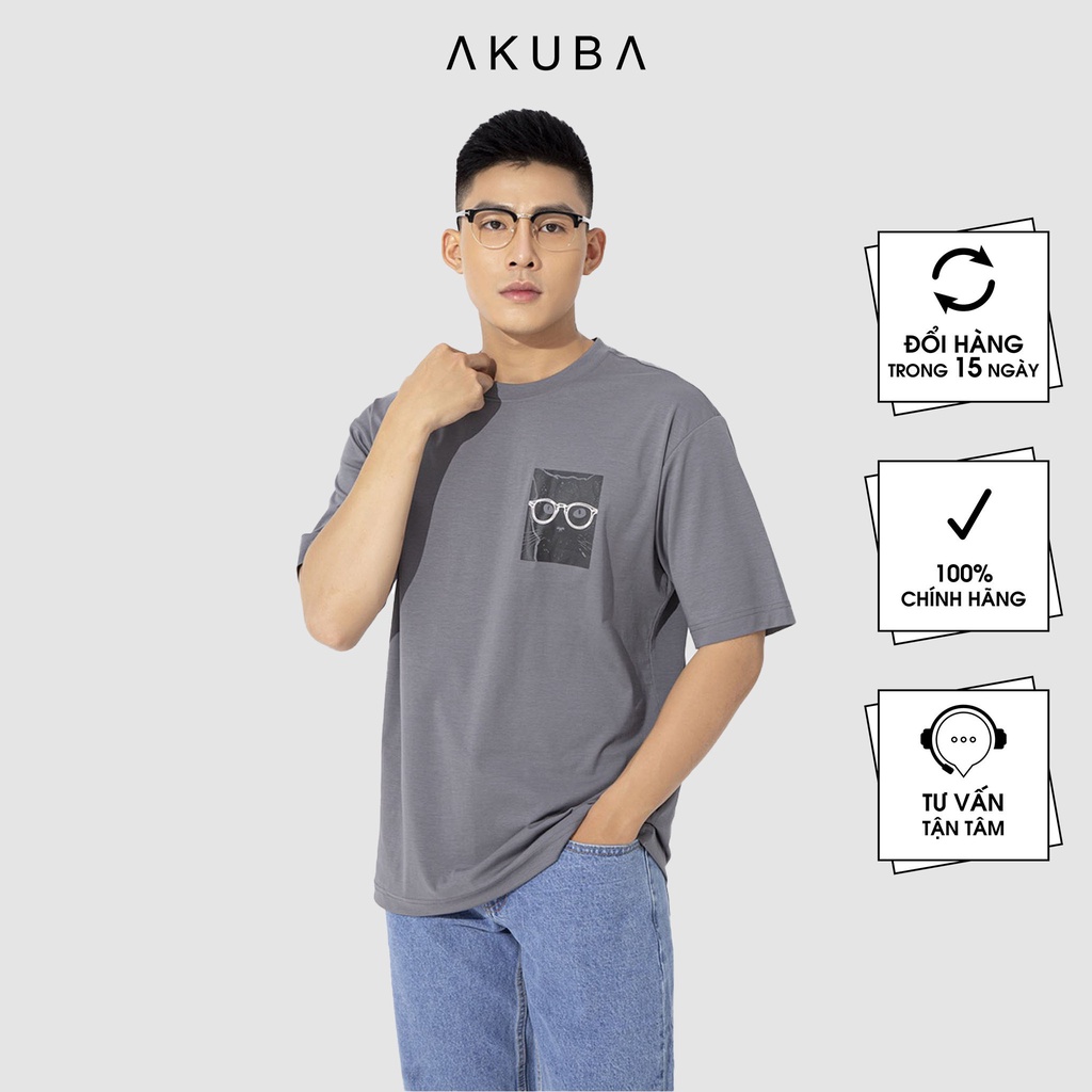 Áo thun nam họa tiết tay ngắn Oversize AKUBA | 01JW179
