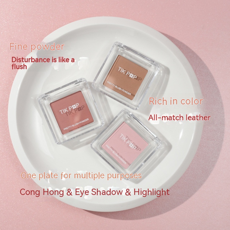 Phấn Má Hồng TIKPOP Màu Tím Lì Tự Nhiên Trang Điểm Sống Động