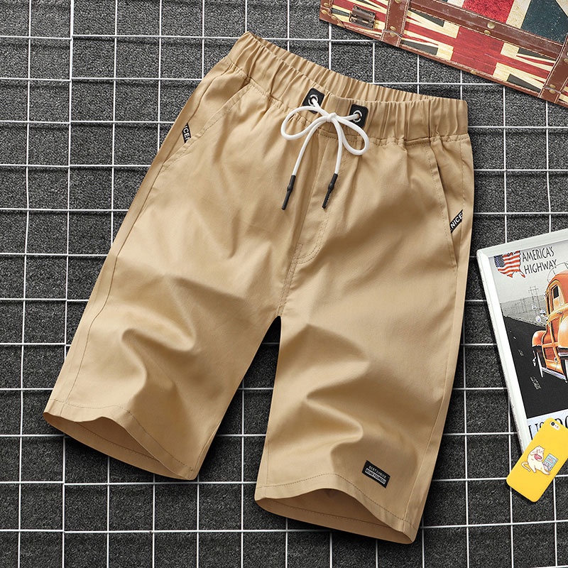 Quần short 100% cotton có túi sau lưng thời trang mùa hè cho nam