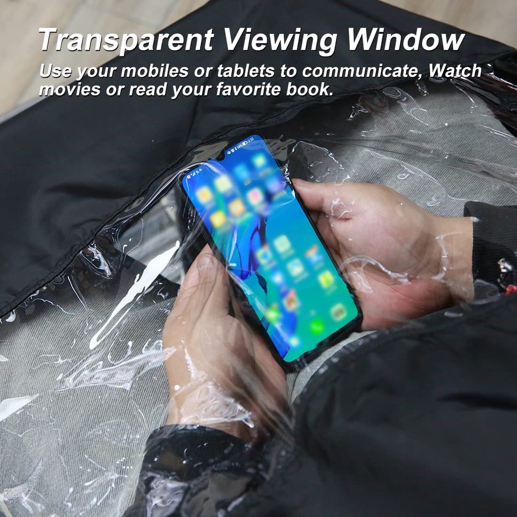 Áo Choàng Cắt Tóc Màu Đen Chống Thấm Nước 50X60 Inch Chuyên Dụng Cho Salon