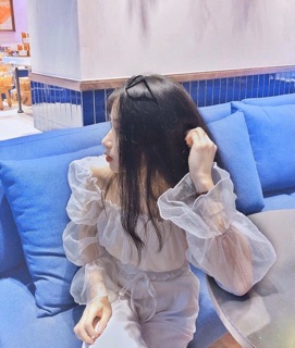 Áo Kiểu Bẹt Vai Tay Lưới