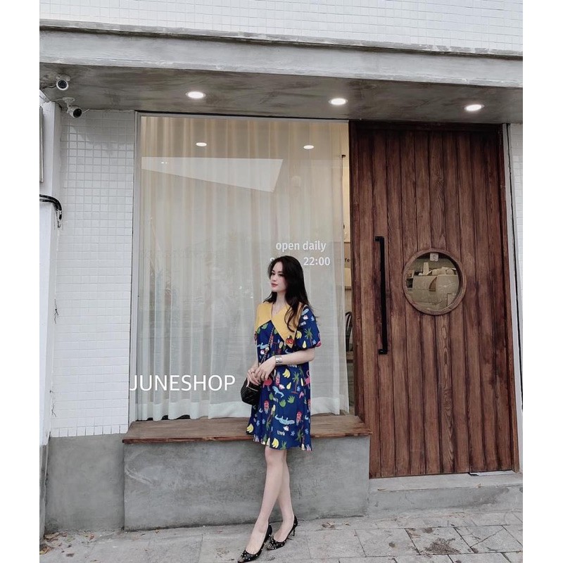 BÁN SỈ VÁY HOẠ TIẾT PHA CỔ VÀNG CHO NỮ | BigBuy360 - bigbuy360.vn