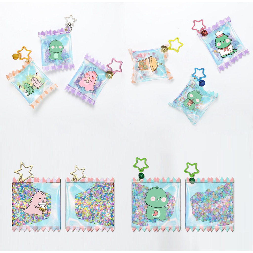 Móc khoá kẹo usagyuuun MKCS4 charm shaker molang pusheen gấu brown tonton khủng long hoàng đế mèo ba anh em gấu