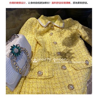 VÁY DẠ TWEED VÀNG CAO CẤP