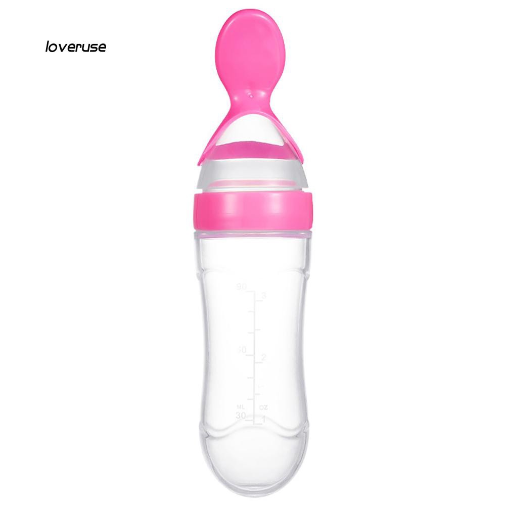 Bình thìa ăn dặm bằng silicon mềm dung tích 90ml kích thước 5x20cm cho bé