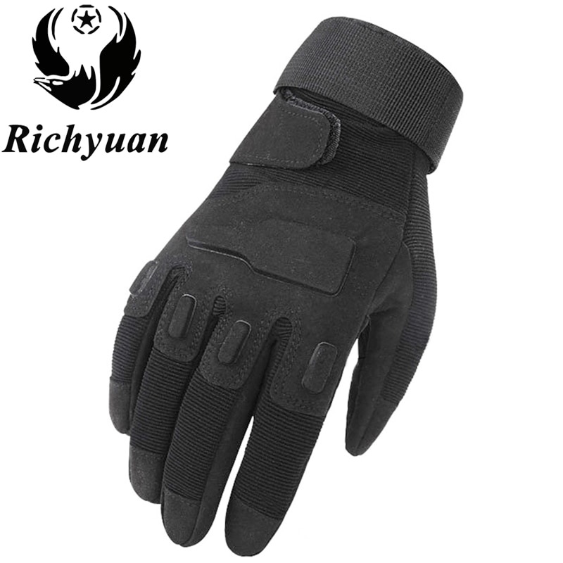 Găng Tay Chiến Thuật Quân Đội Mỹ Phủ Sợi Carbon Chống Trượt Bảo Vệ Ngón Tay Dùng Khi Chạy Xe Mô Tô Ngoài Trời