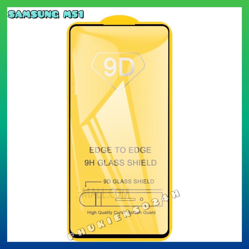Cường lực samsung M52 5g / M51 Full Màn Hình , Full keo 9D Viền mỏng cao cấp tặng kèm phụ kiện dán