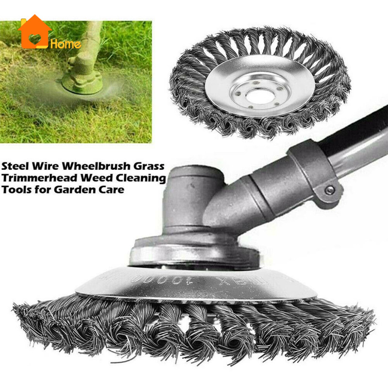 Bộ 5 phụ kiện chuyển đổi đa năng với bàn chải dạng bánh xe bằng dây thép cho máy cắt cỏ để làm vườn làm sạch cỏ dại