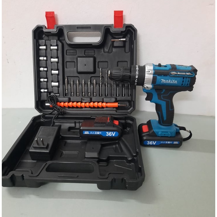 Máy Khoan Bê Tông và Bắt Vít 36V - TẶNG Kèm 24 Chi Tiết - 3 Chức Năng 100% Lõi Đồng - 2 Pin Chuẩn 5 CELL