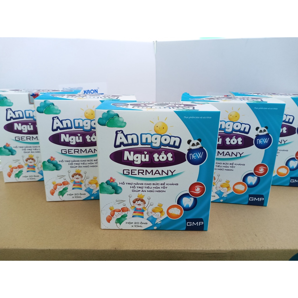 Ăn ngon ngủ tốt cho trẻ em Germany Pharma - Hộp 20 ống hỗ trợ hệ tiêu hóa và cải thiện giấc ngủ