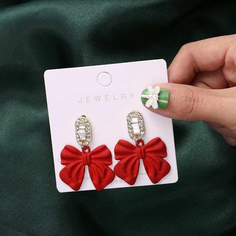 Khuyên Tai Nơ Đen Đơn Giản Thời Trang Hàn Quốc