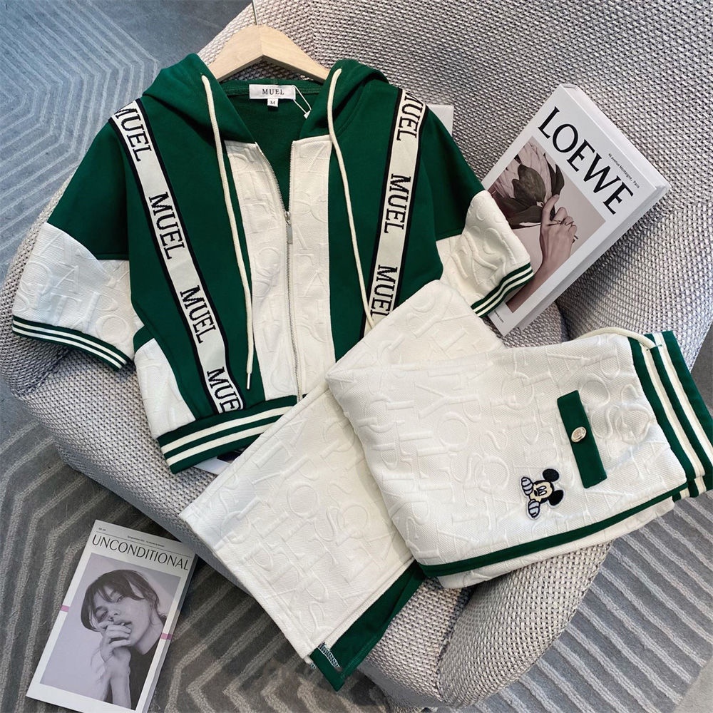 Set đồ thể thao mùa hè cao cấp phong cách phương Tây có mũ trùm đầu size lớn hợp thời trang cho nữ