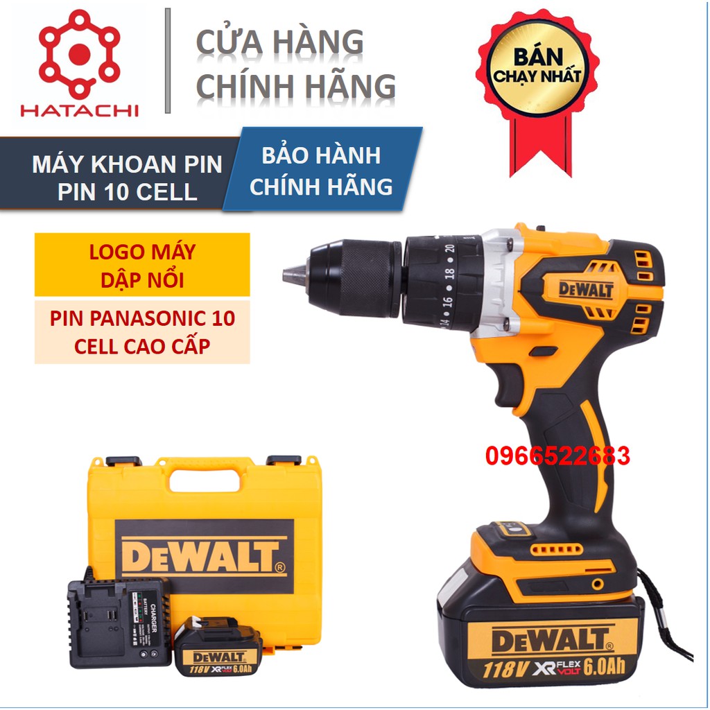 Máy khoan - Máy khoan pin 10 cell - Logo dập nổi - 3 chức năng