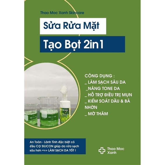 2 lọ sữa rửa mặt thảo mộc xanh