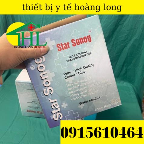 Gel siêu âm star sonong màu xanh can 5 lít