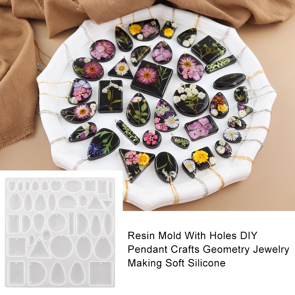 Keychain Jewelry Making Bracelets Geometry With Holes Soft Silicone Earring DIY Pendant Resin Mold