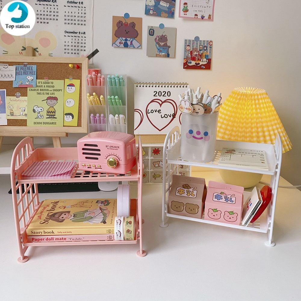 Giá Đựng Đồ Trang Điểm Hai Tầng Gấp Gọn Tiện Lợi