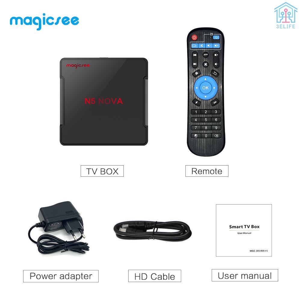 【E&amp;V】Magicsee N5 NOVA Smart Android 9.0 TV Box RK3318 Quad Core 64 Bit 4K 4GB / 64GB  2.4G &amp; 5G WiFi &amp; 100M LAN HD H.265 VP9 Decoding HD Media Player