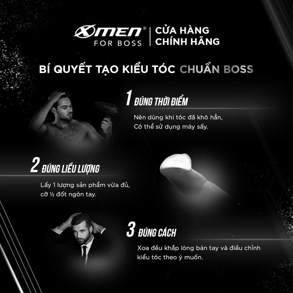 [Chính Hãng] - Pomade tạo kiểu tóc X-Men For Boss Medium Hold - Vuốt ngược sành điệu 60g