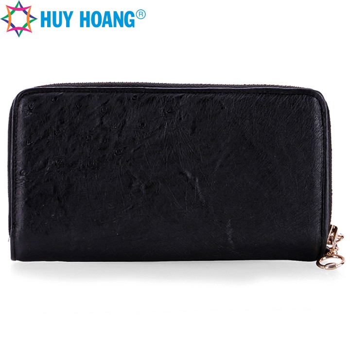 Ví nữ da đà điểu Huy Hoàng 2 khóa màu đen LS3440